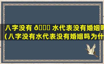 八字没有 🍀 水代表没有婚姻吗（八字没有水代表没有婚姻吗为什么 🦊 ）